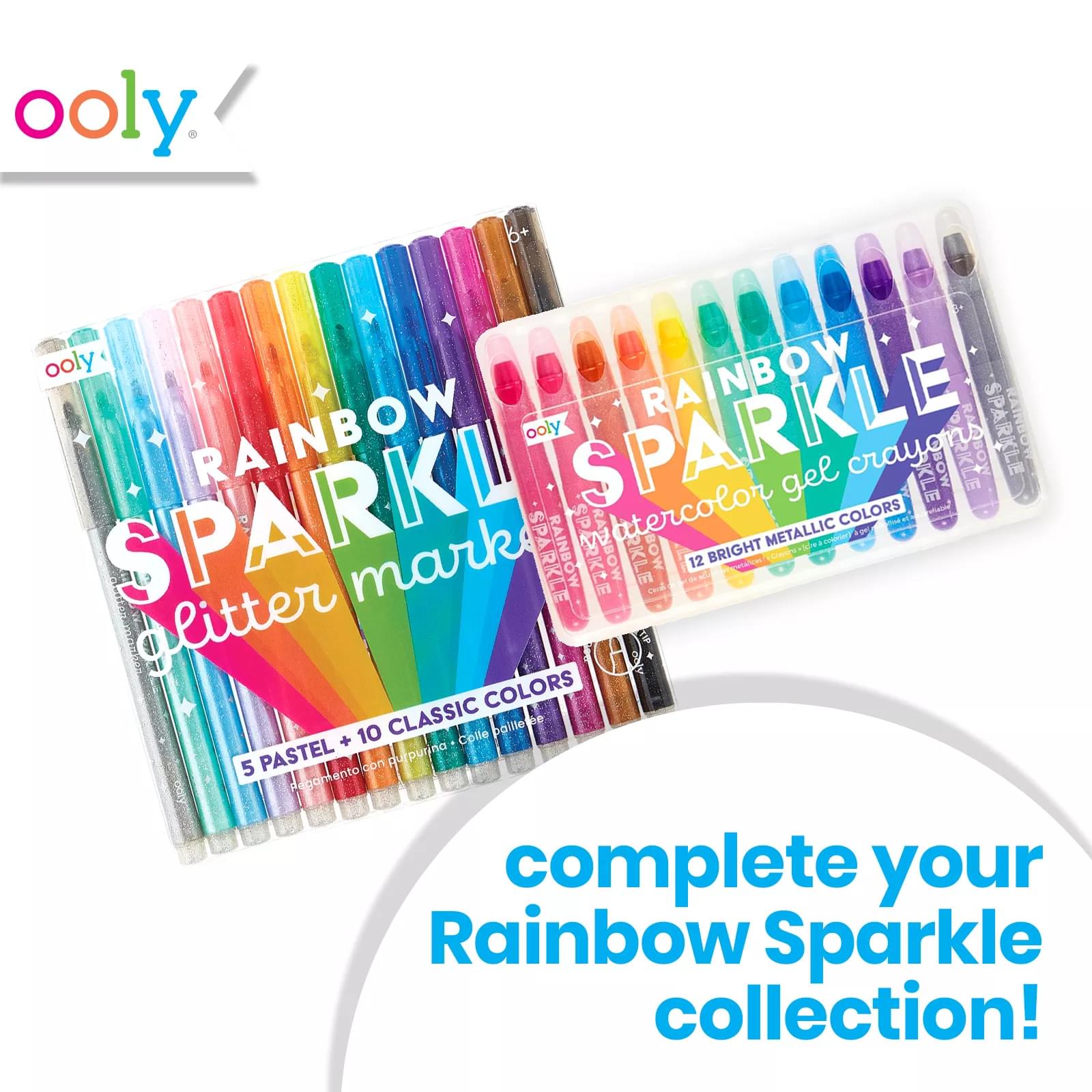 OOLY Rainbow Sparkle Metallic Watercolor Gel Crayons, 12ct.