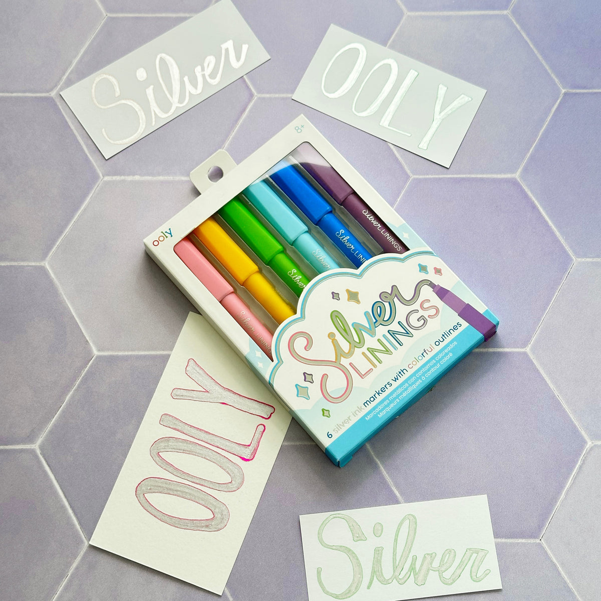 Silver Linings Outline Markers - Set of 6 - OOLY