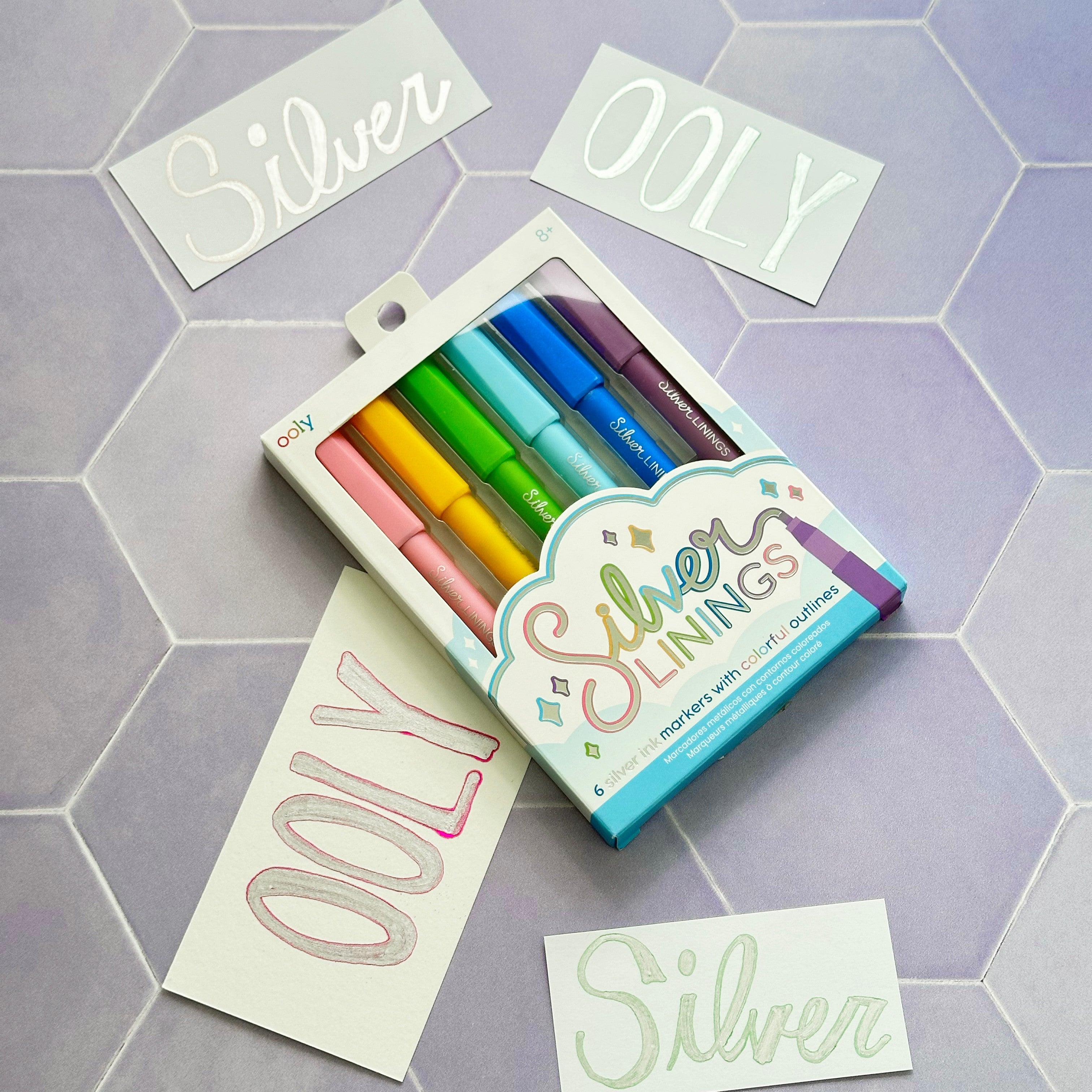 Silver Linings Outline Markers - Set of 6