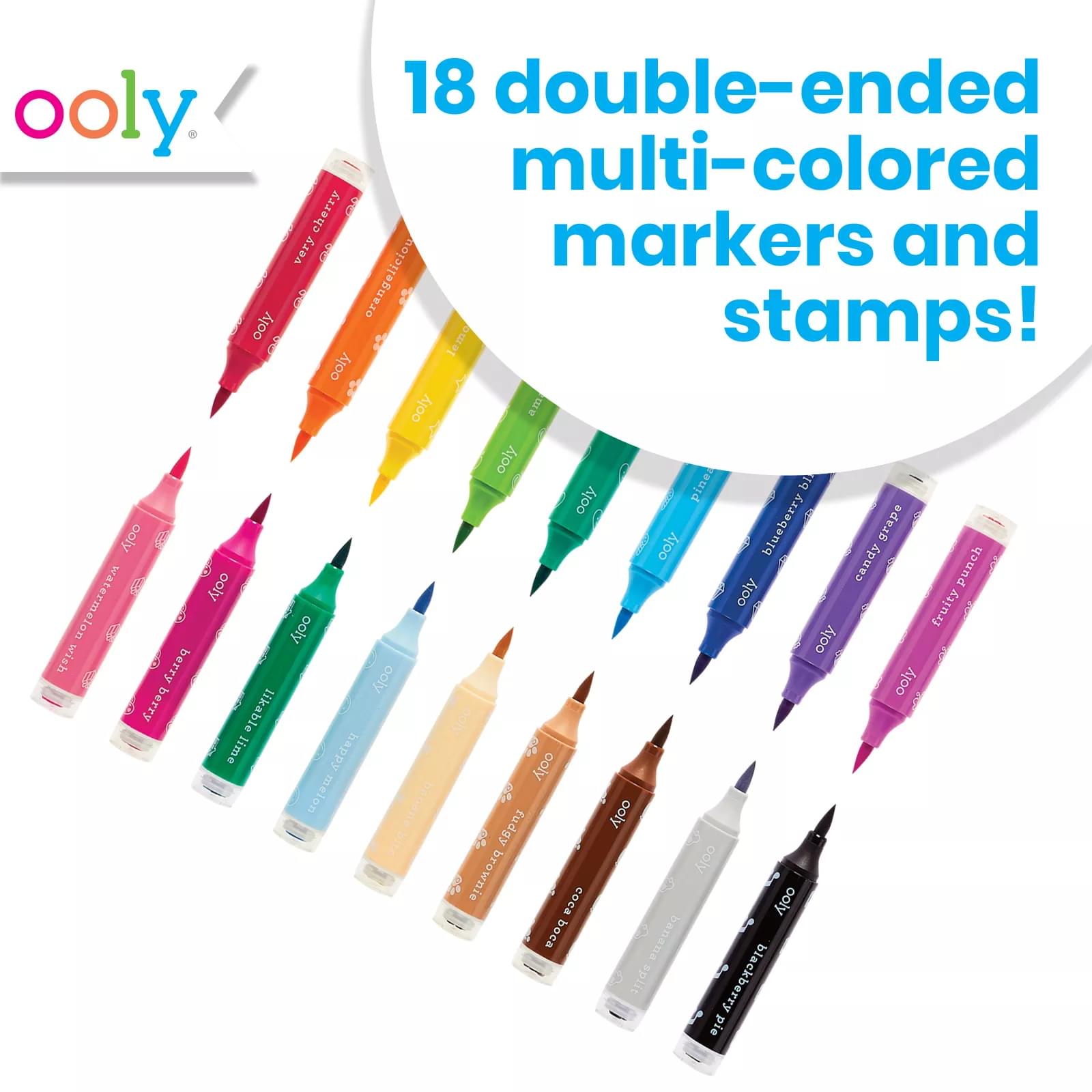 Stampables Double-Ended Stamp Markers - Set of 18 - OOLY