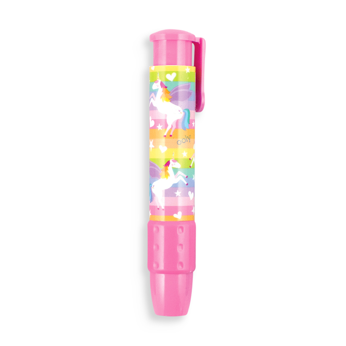 Pink Clickit Eraser with Unicorn Designs