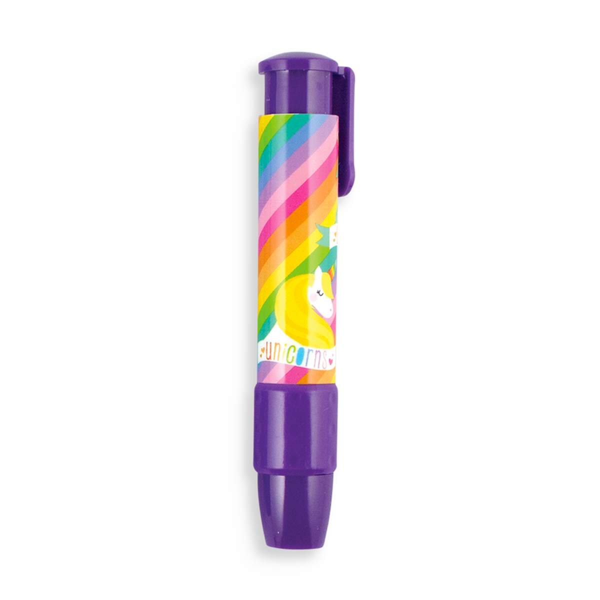 Purple Clickit Eraser with Unicorn Designs