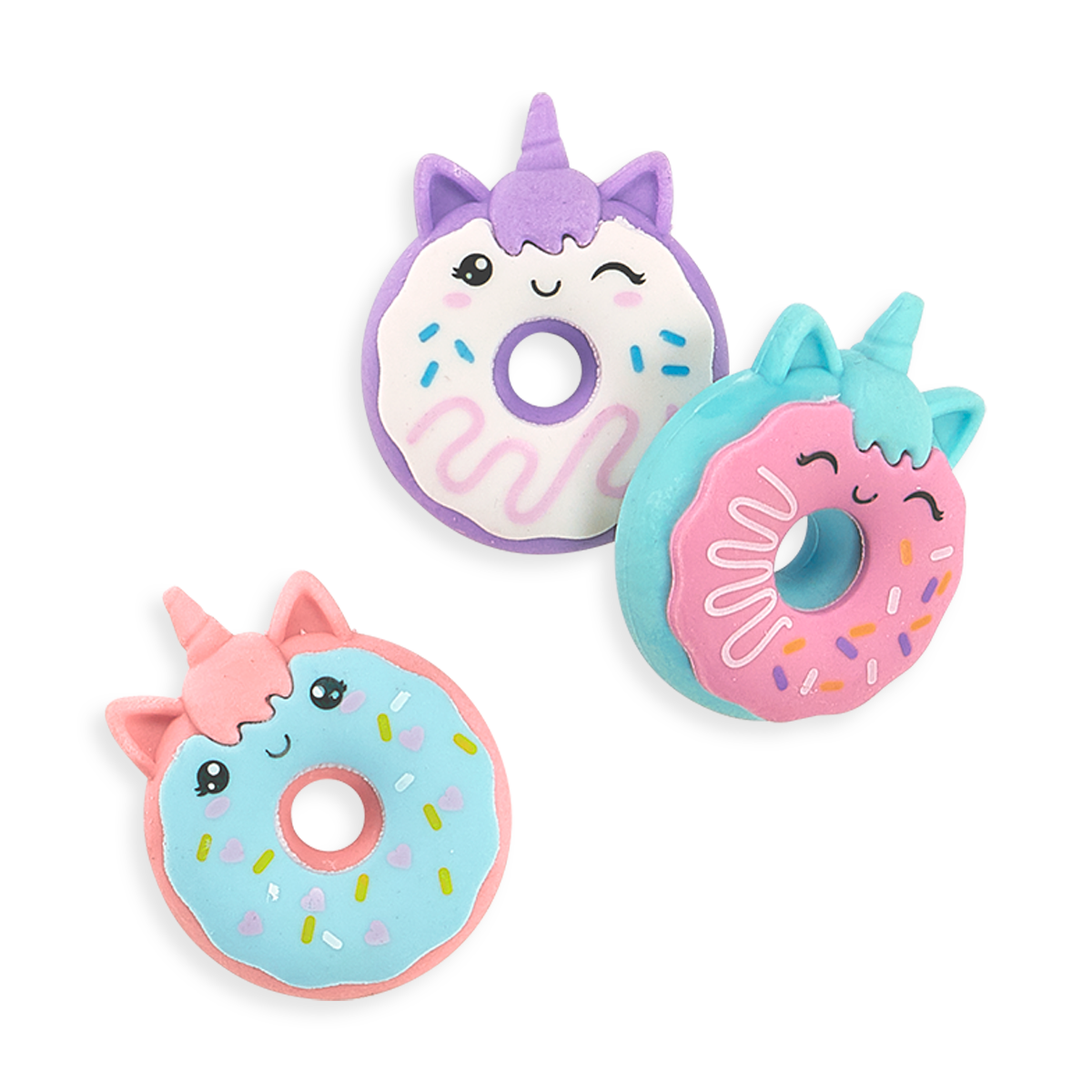 Magic Bakery Unicorn Donut Scented Erasers in a group