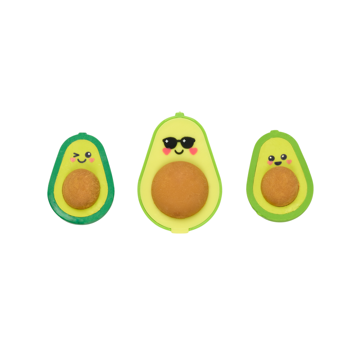 OOLY Avocado Love Eraser and Sharpener - set of 3 without packaging