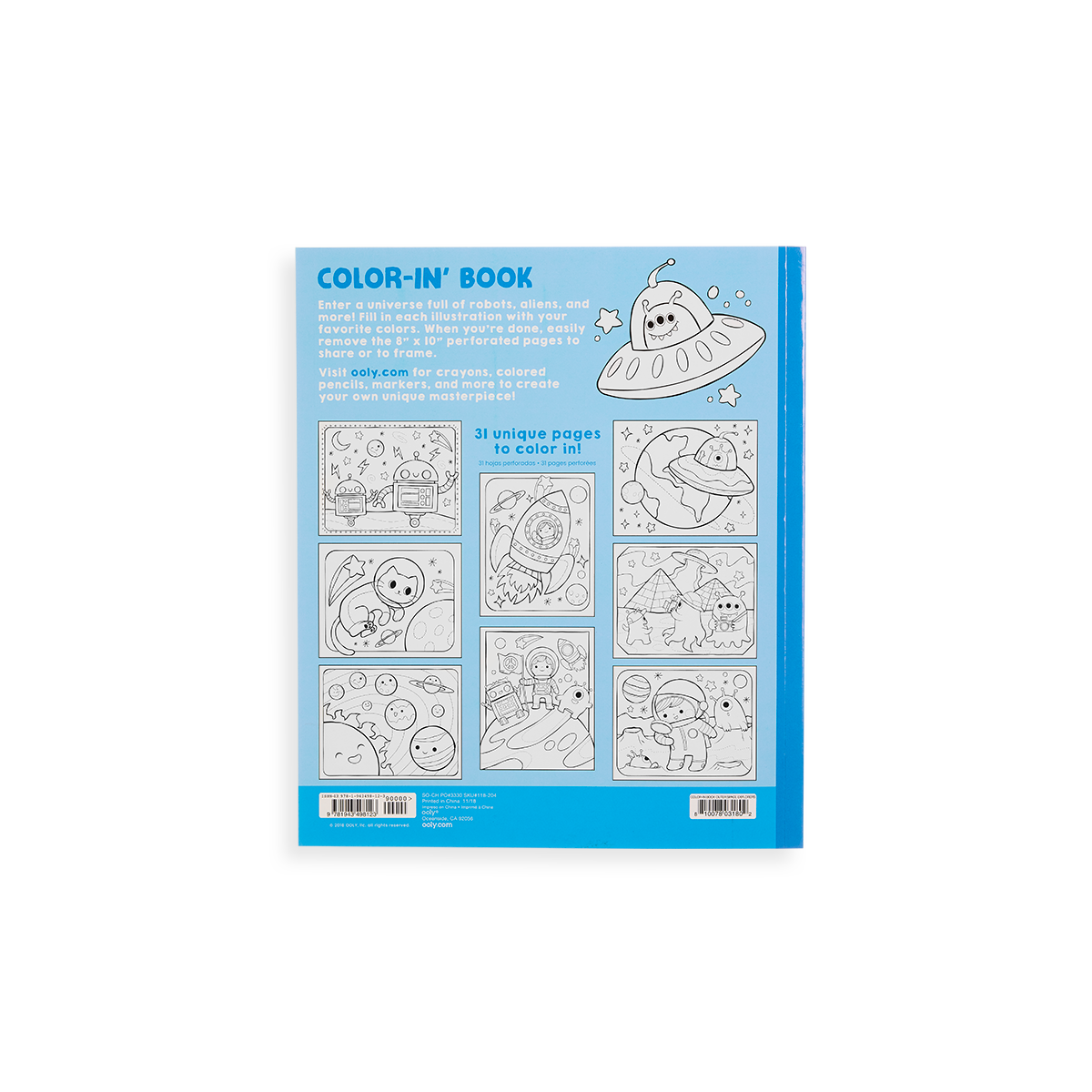 Outer Space Explorers Coloring Book back cover