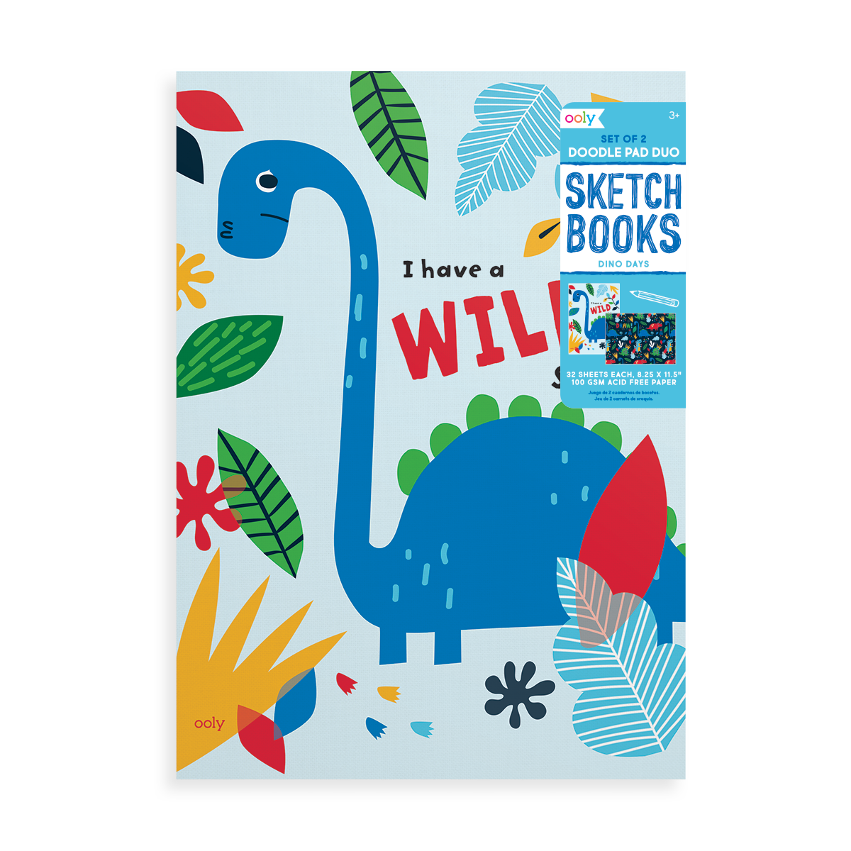 Product image of OOLY Dino Days Doodle Pad Duo Sketchbook Vertical book