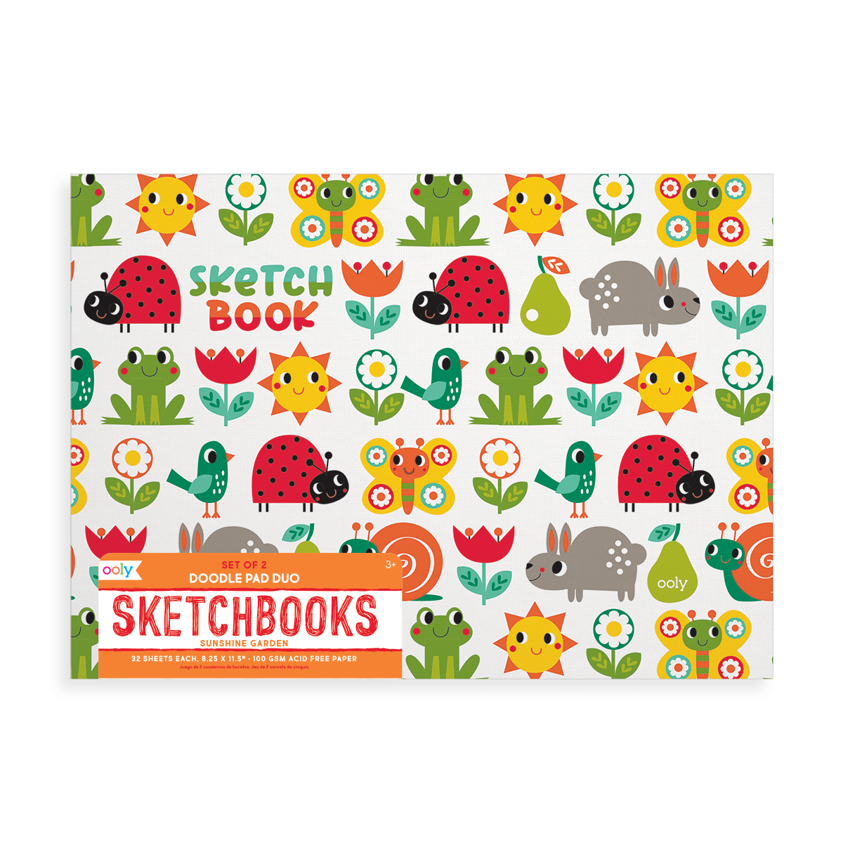 Ooly Sunshine Garden Doodle Pad Duo Sketchbooks - Set of 2