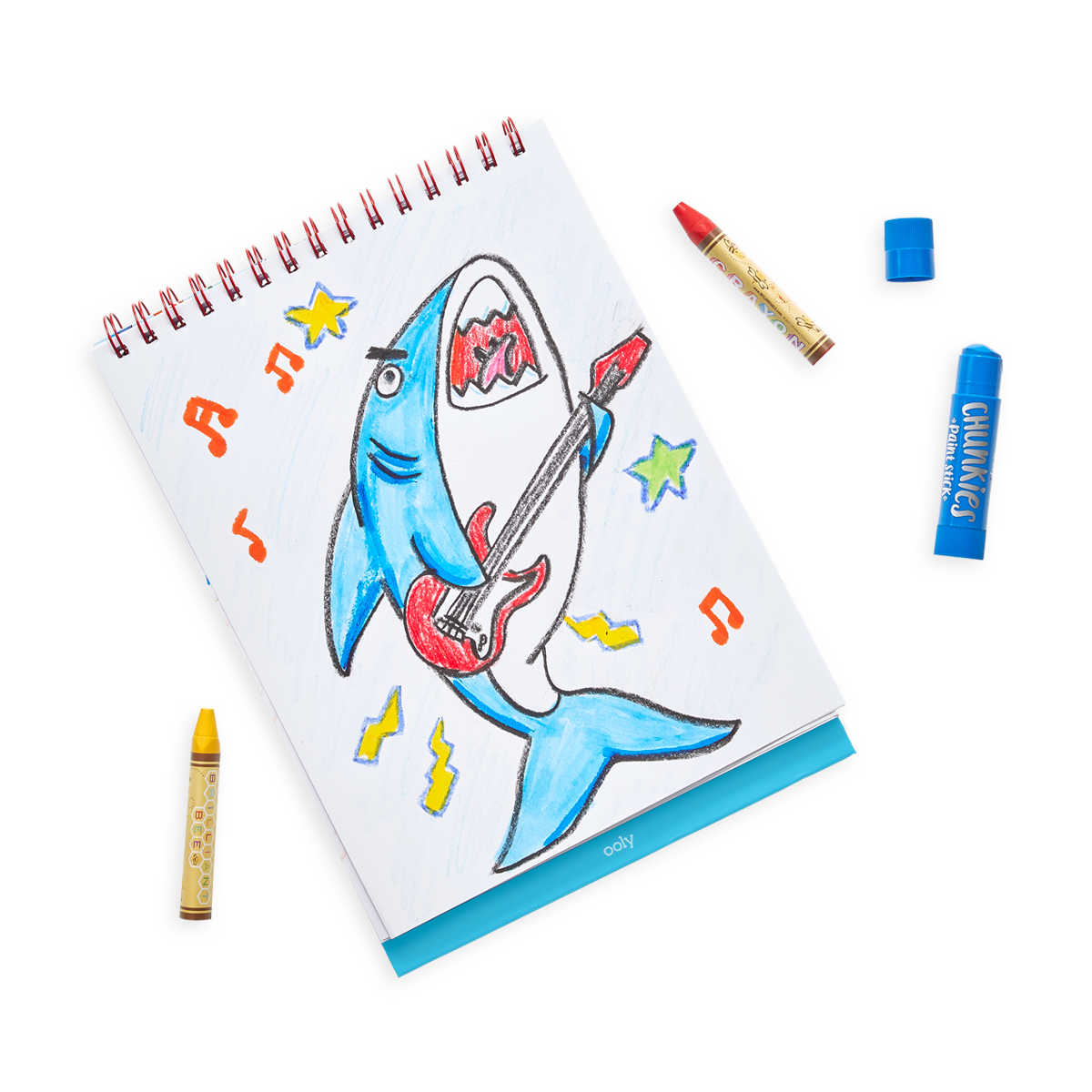 Drawing of a rock'n roll shark in the Sketch and Show Standing Sketchbook