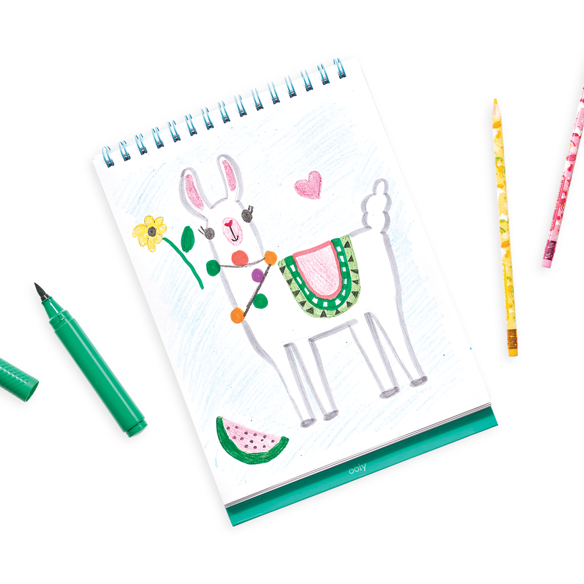 Drawing of a llama in the Sketch and Show Standing Sketchbook