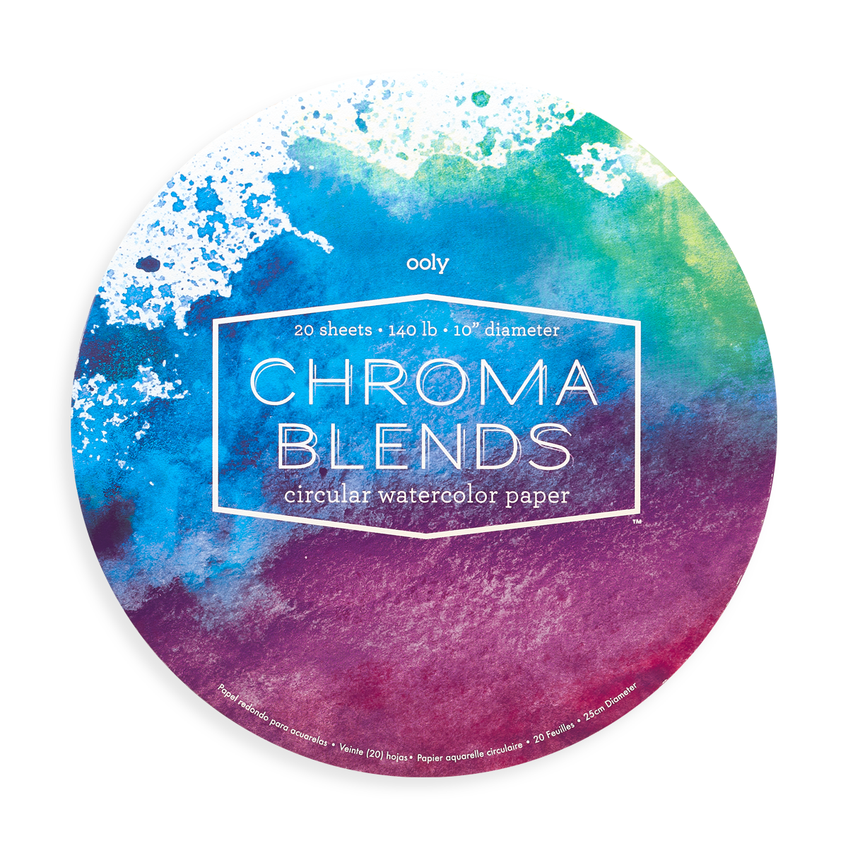 OOLY Chroma Blends Circular Watercolor Paper (front)