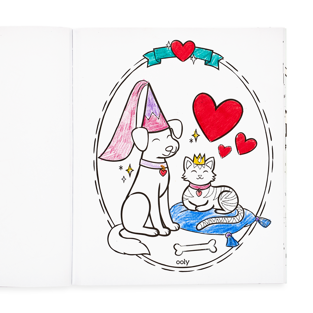 Crayon drawing of in the OOLY Princesses and Fairies Coloring Book