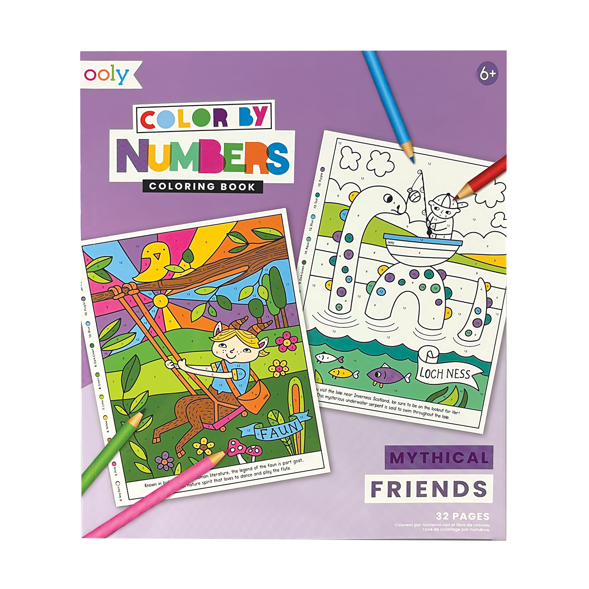 OOLY Color By Numbers Coloring Book - Mythical Friends front cover