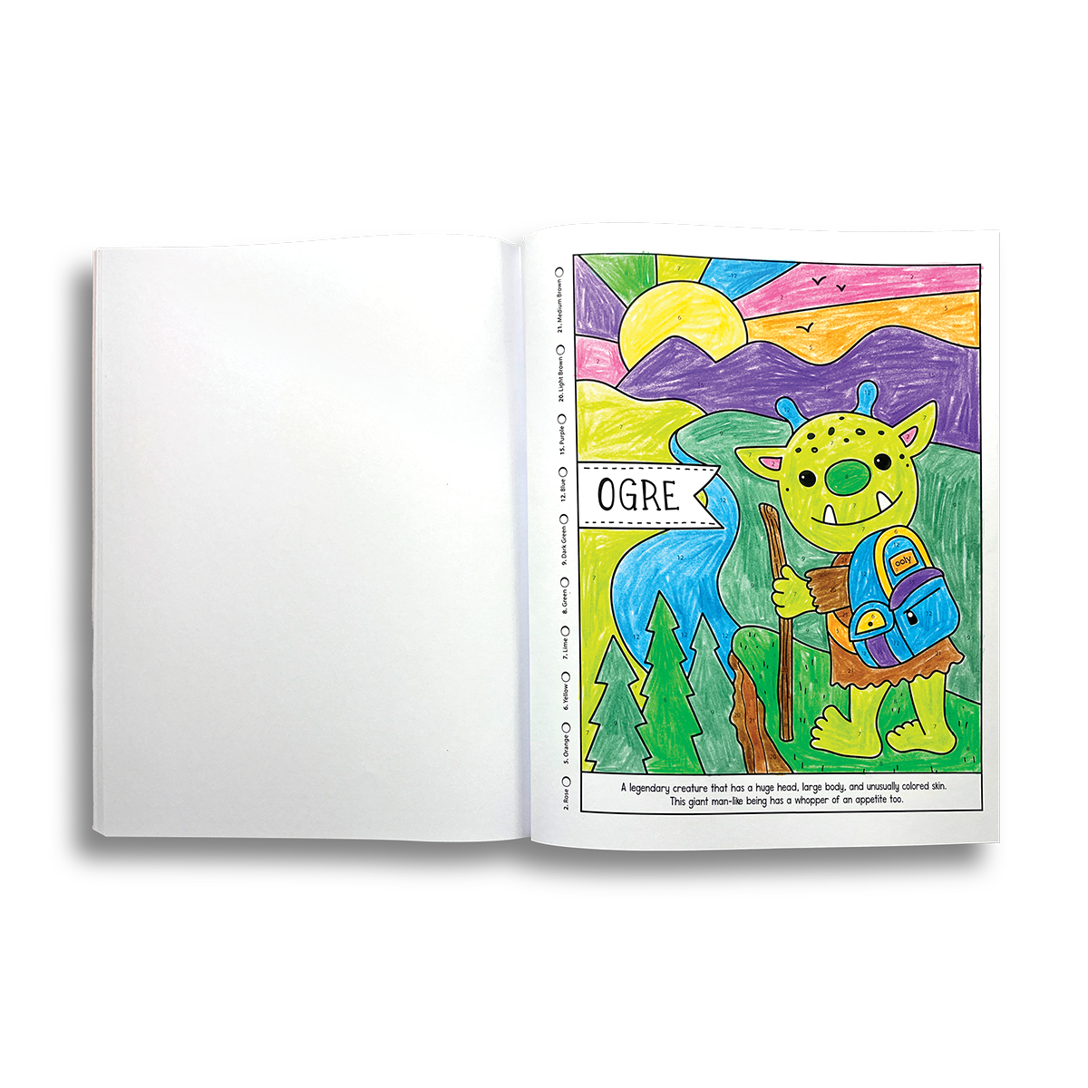 OOLY Color By Numbers Coloring Book - Mythical Friends inside page