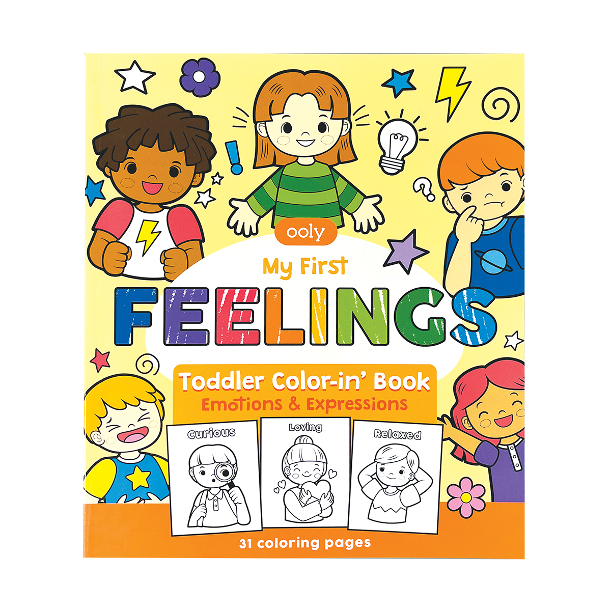 OOLY My First Feelings Toddler Color-in Book front cover