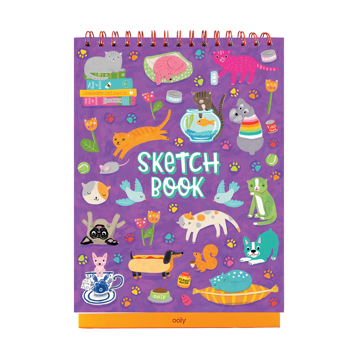 OOLY Sketch & Show Standing Sketchbook - Pets at Play view of cover