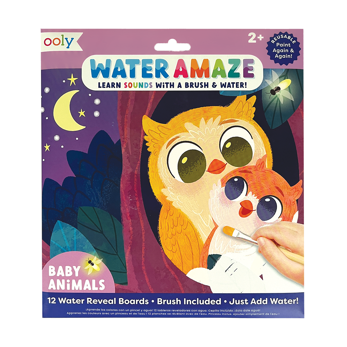 OOLY Water Amaze Water Reveal Boards - Baby Animals view of front cover