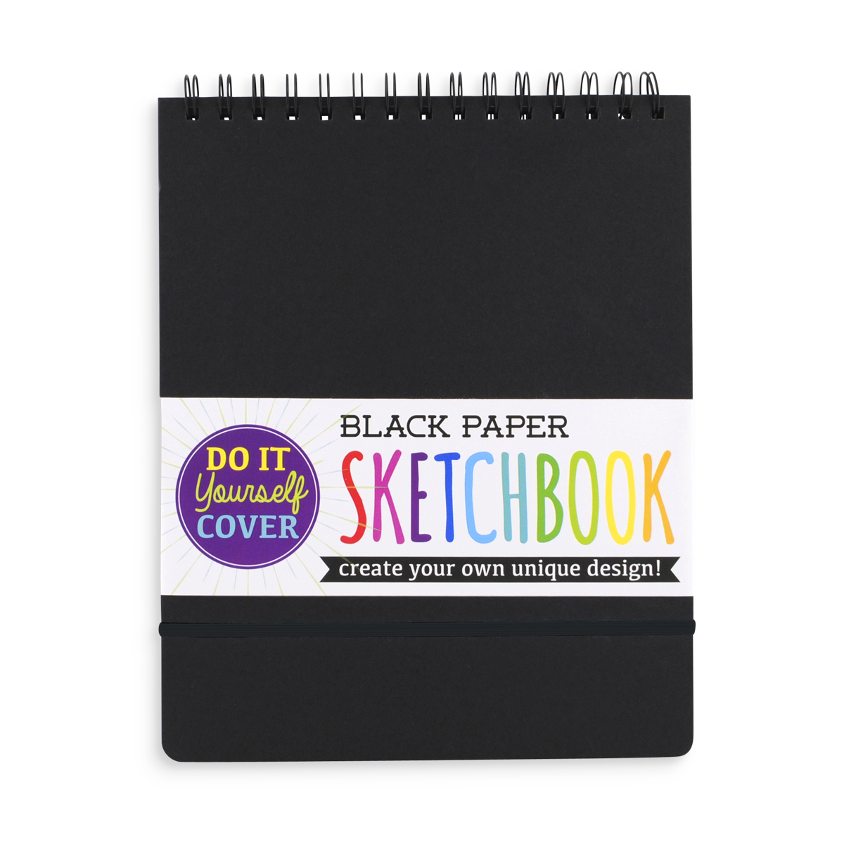 Black Cover Paper Sketchbook for Drawing Open Bound Design, 80