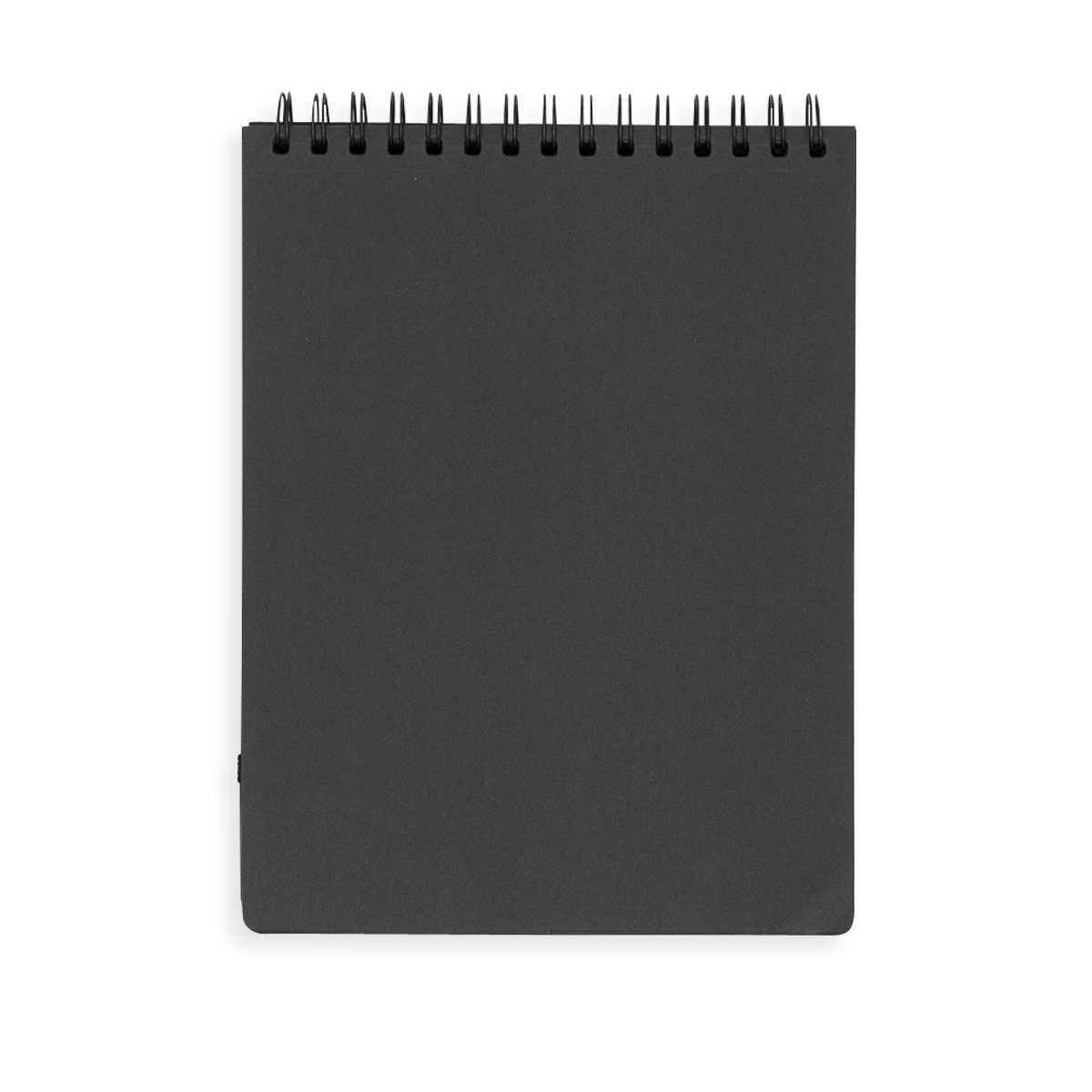 Black DIY Cover Sketchbook flipped open to blank page