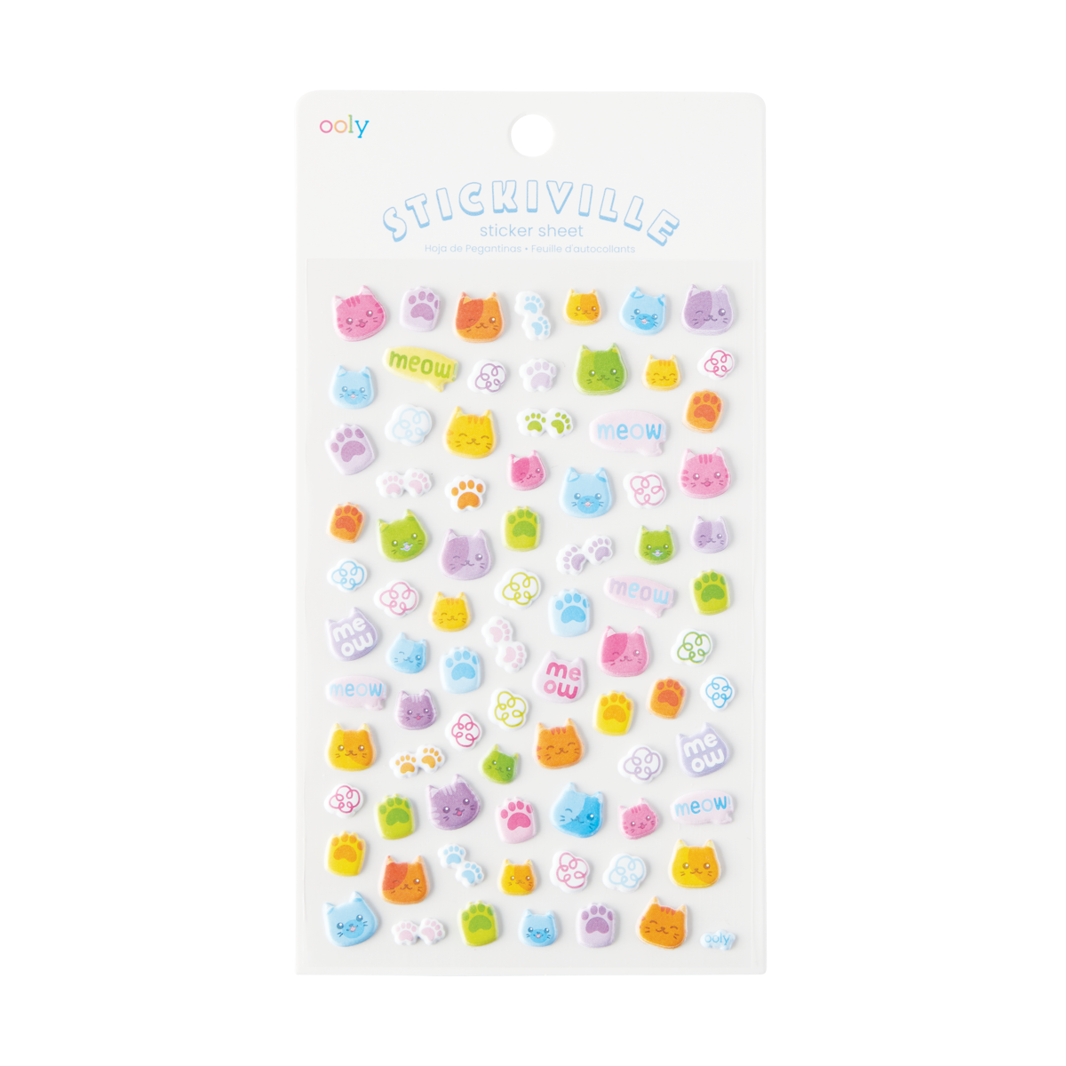 OOLY Stickiville Colorful Cats Stickers in packaging