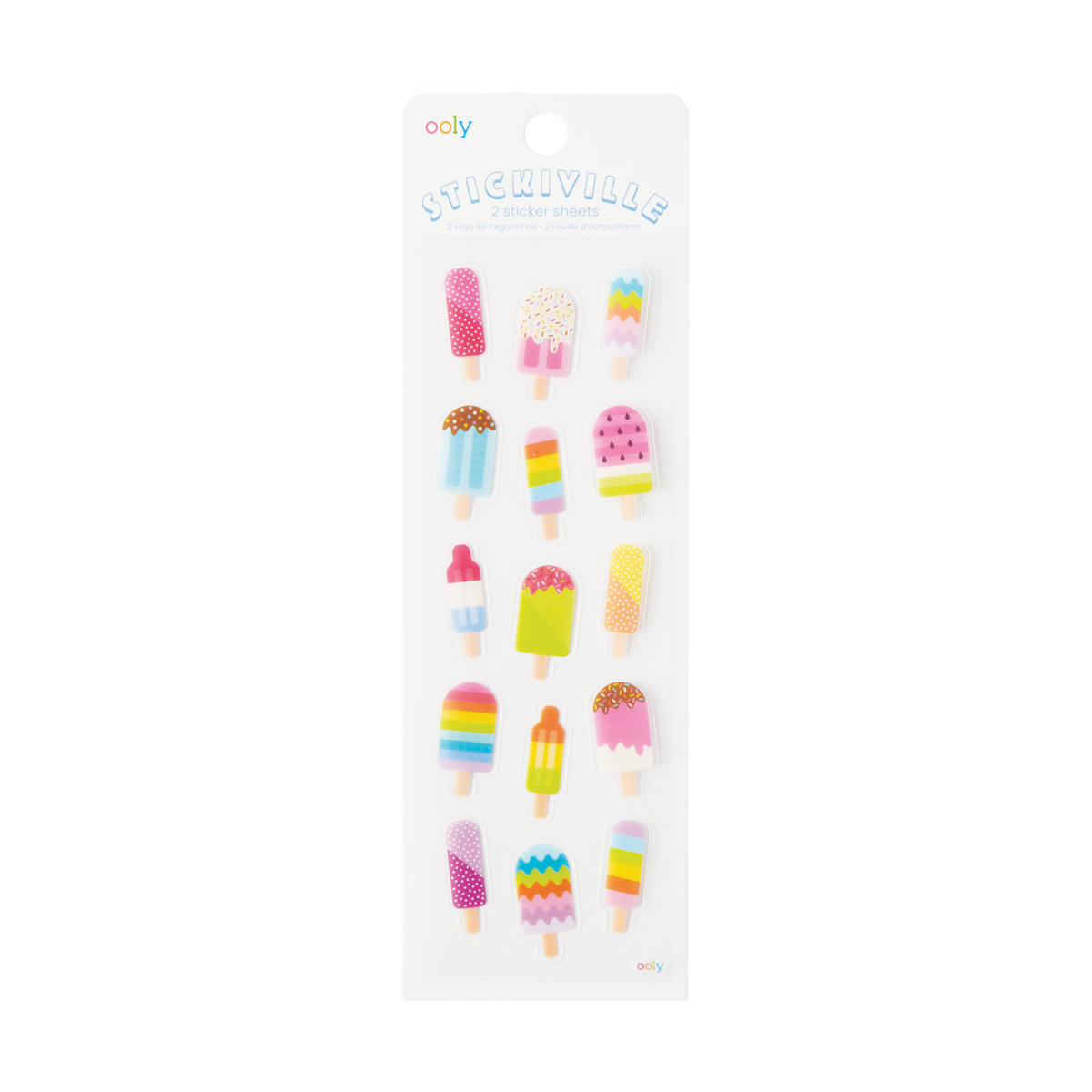 OOLY Stickiville Ice Pop stickers in packaging