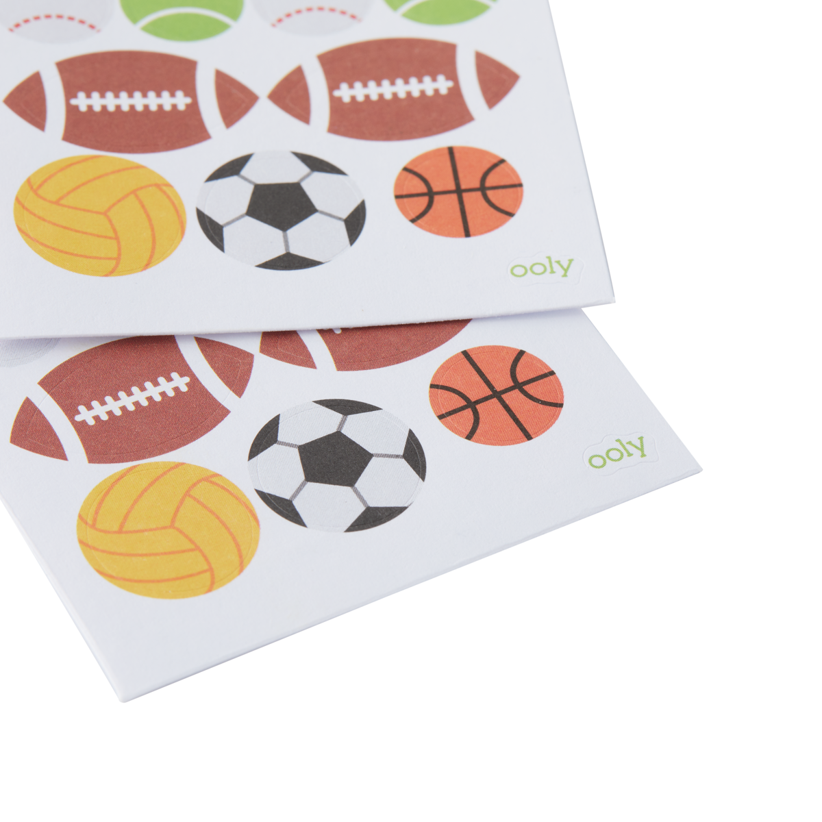 OOLY Stickiville Sports Balls stickers close up view