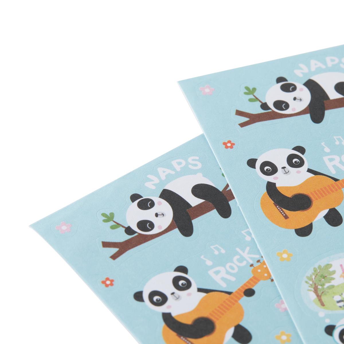 OOLY Stickiville Playful Pandas stickers close up view