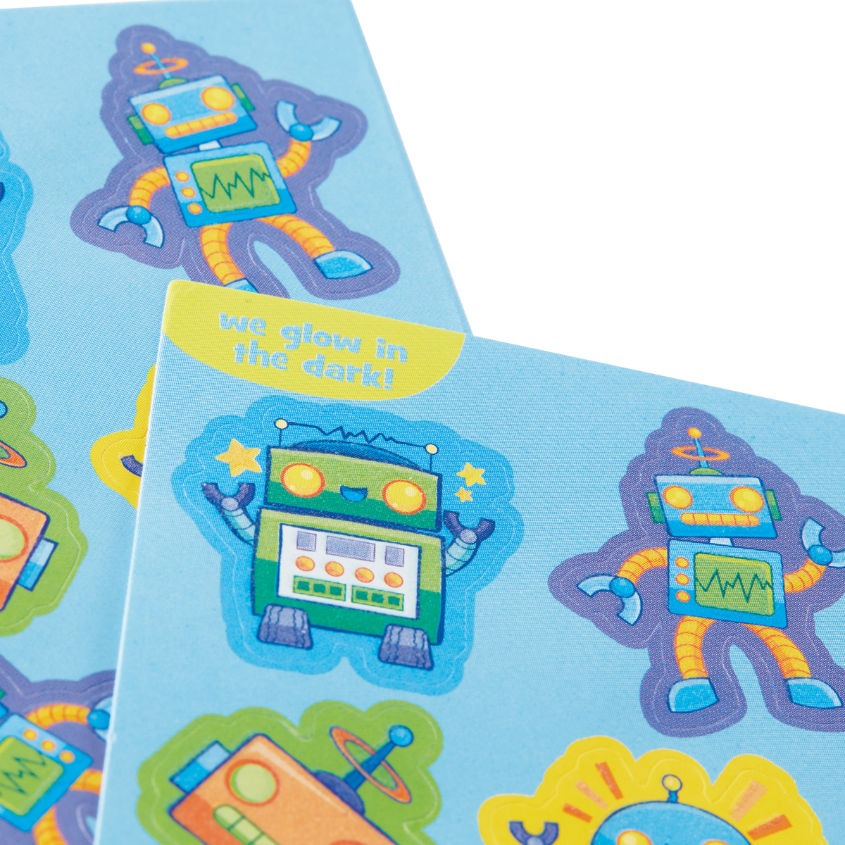 OOLY Stickiville Robot stickers close up view