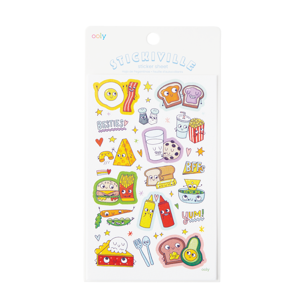 OOLY Stickiville BFF Foods stickers inside of packaging