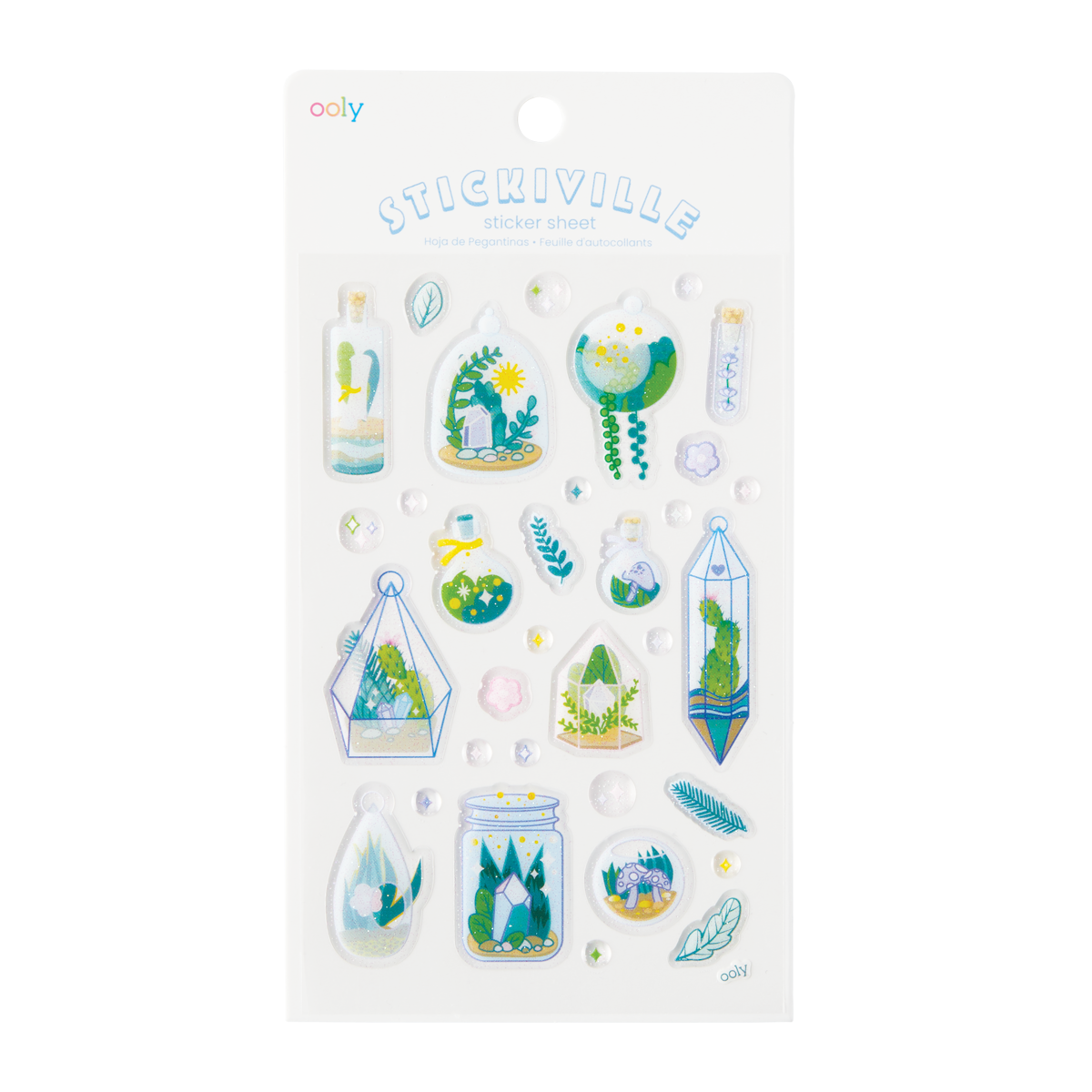 OOLY Stickiville Tiny Terrarium stickers in packaging