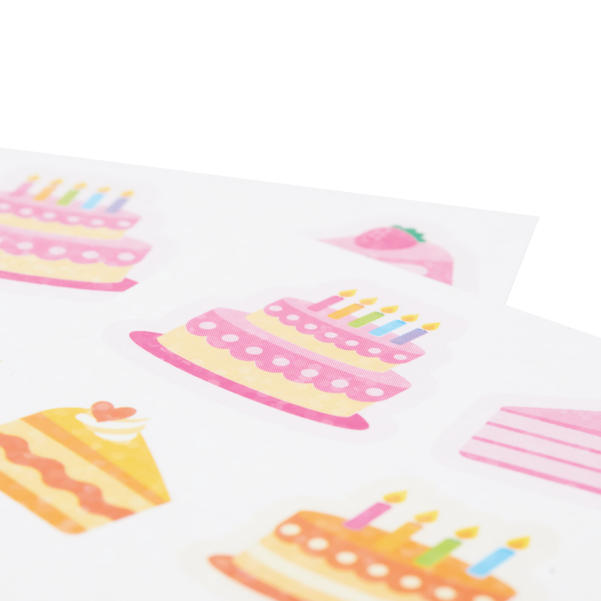 OOLY Stickiville Birthday Cakes Stickers close up view
