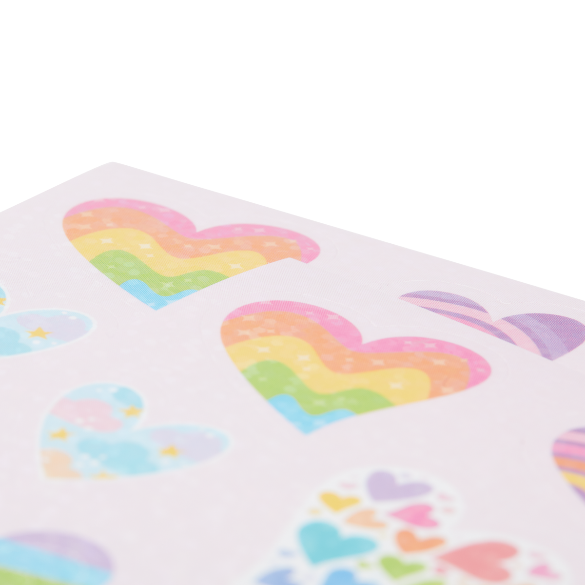 OOLY Stickiville Rainbow Hearts Stickers close up view