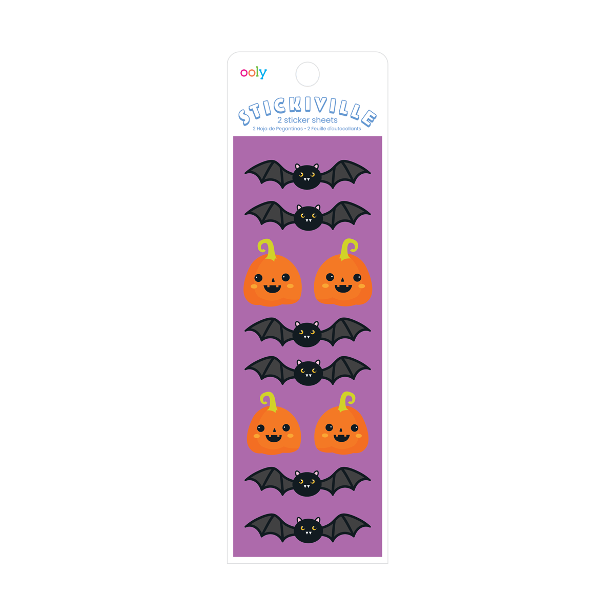 OOLY Halloween Stickiville Bats and Jacks Stickers in packaging