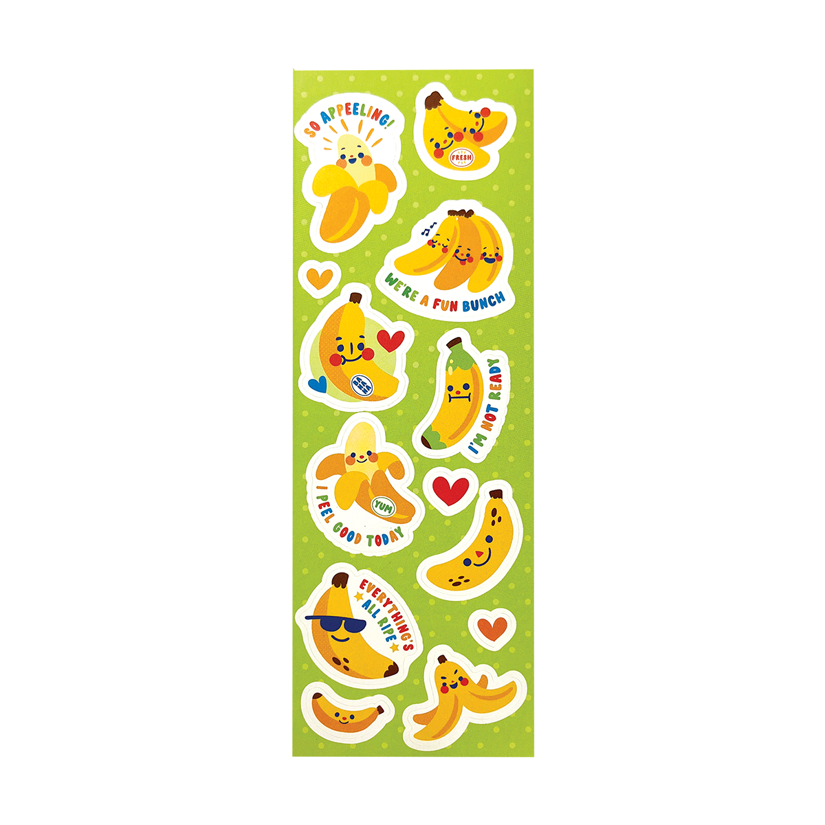OOLY Stickiville Lil Bananas Stickers outside of packaging