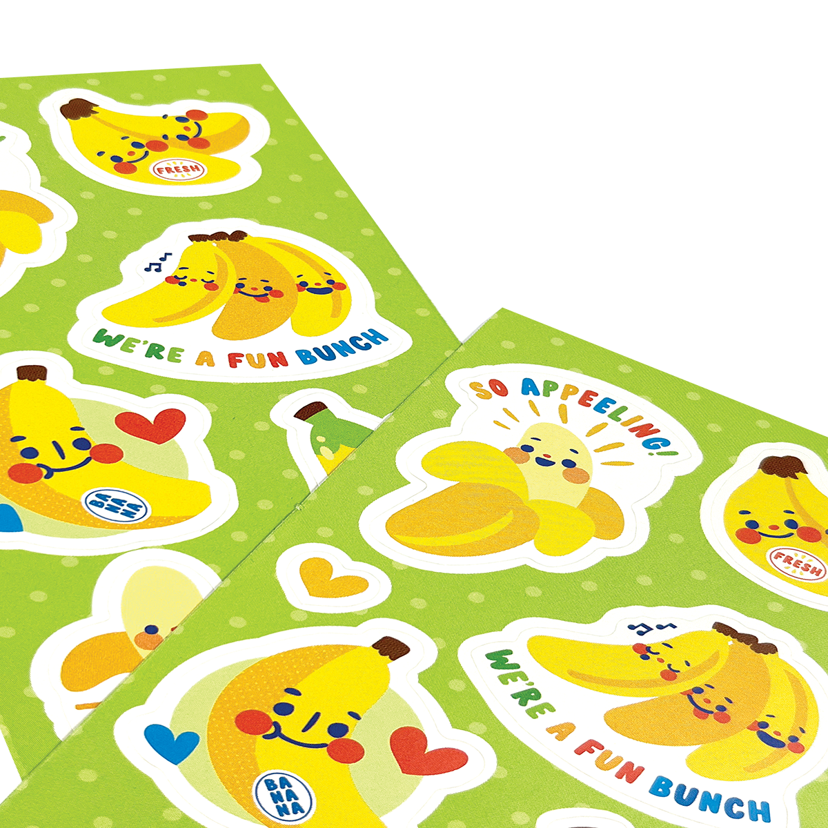 OOLY Stickiville Lil Bananas Stickers close up view