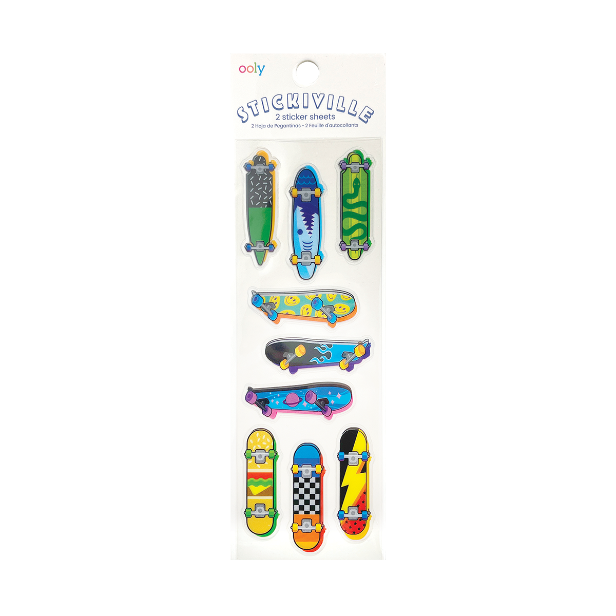OOLY Stickiville Skateboards Stickers in packaging