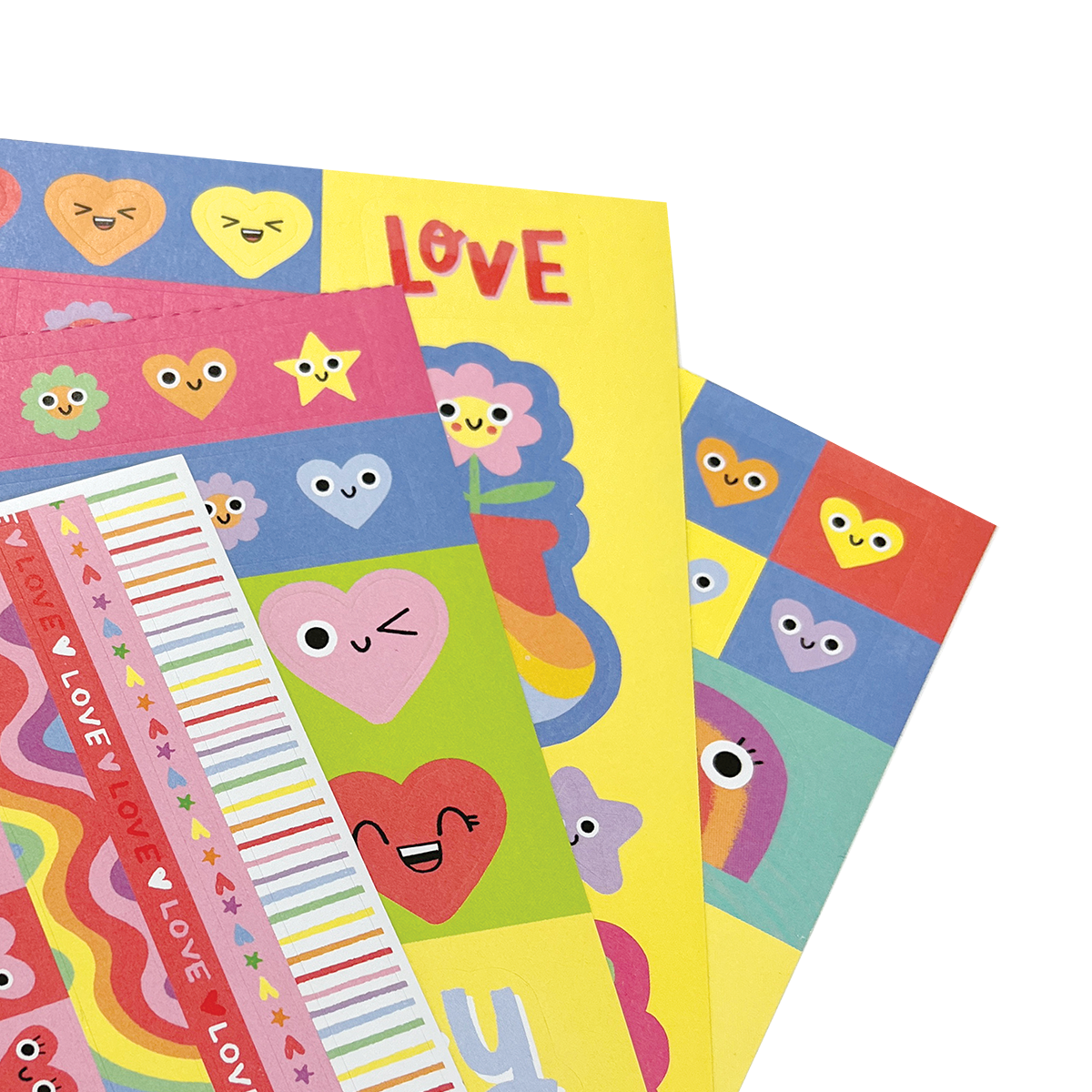 OOLY Stickiville Happy Hearts Sticker Book close up view