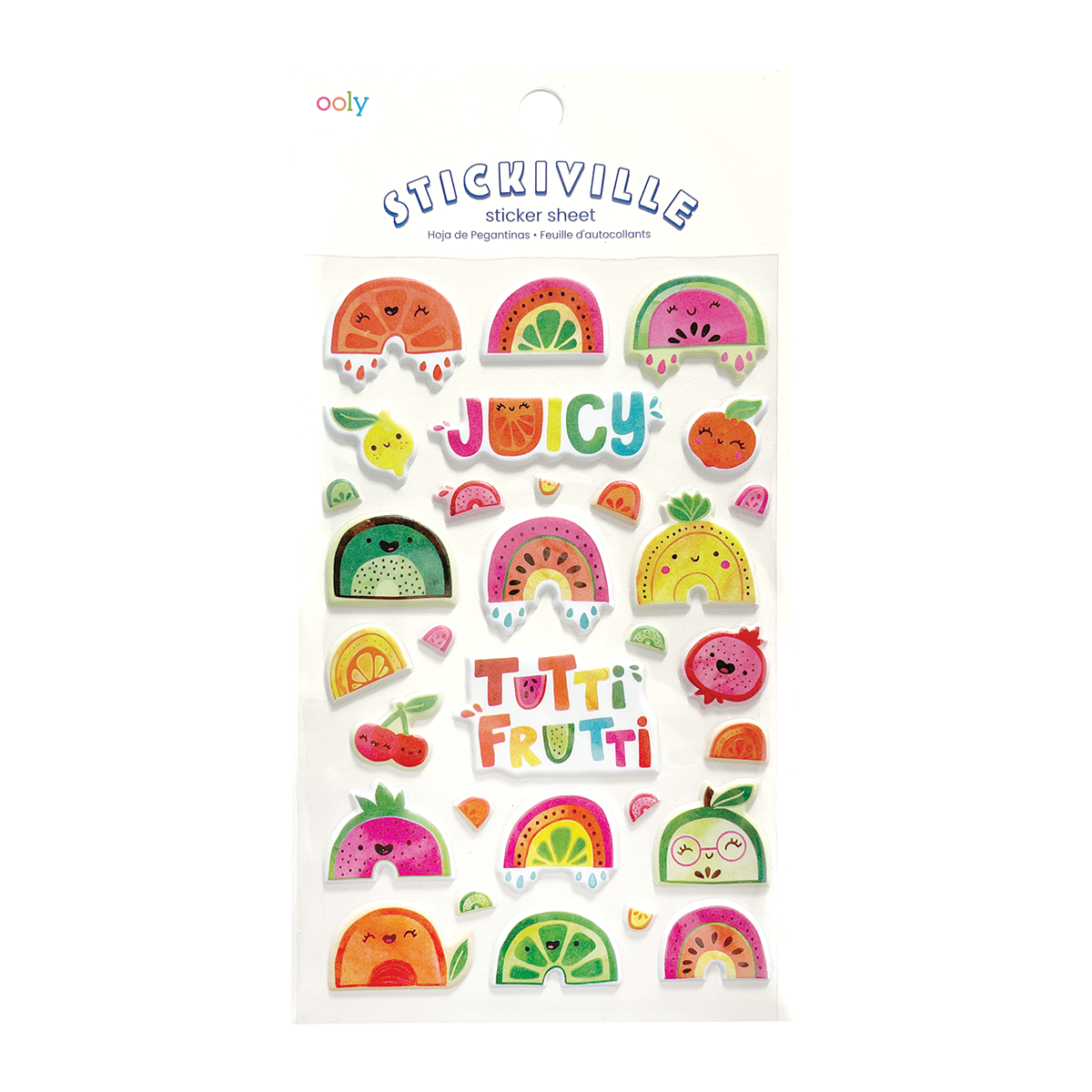 OOLY Stickiville Tutti Fruitti Stickers view in packaging