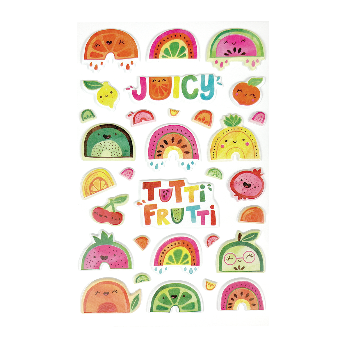 OOLY Stickiville Tutti Fruitti Stickers outside of packaging