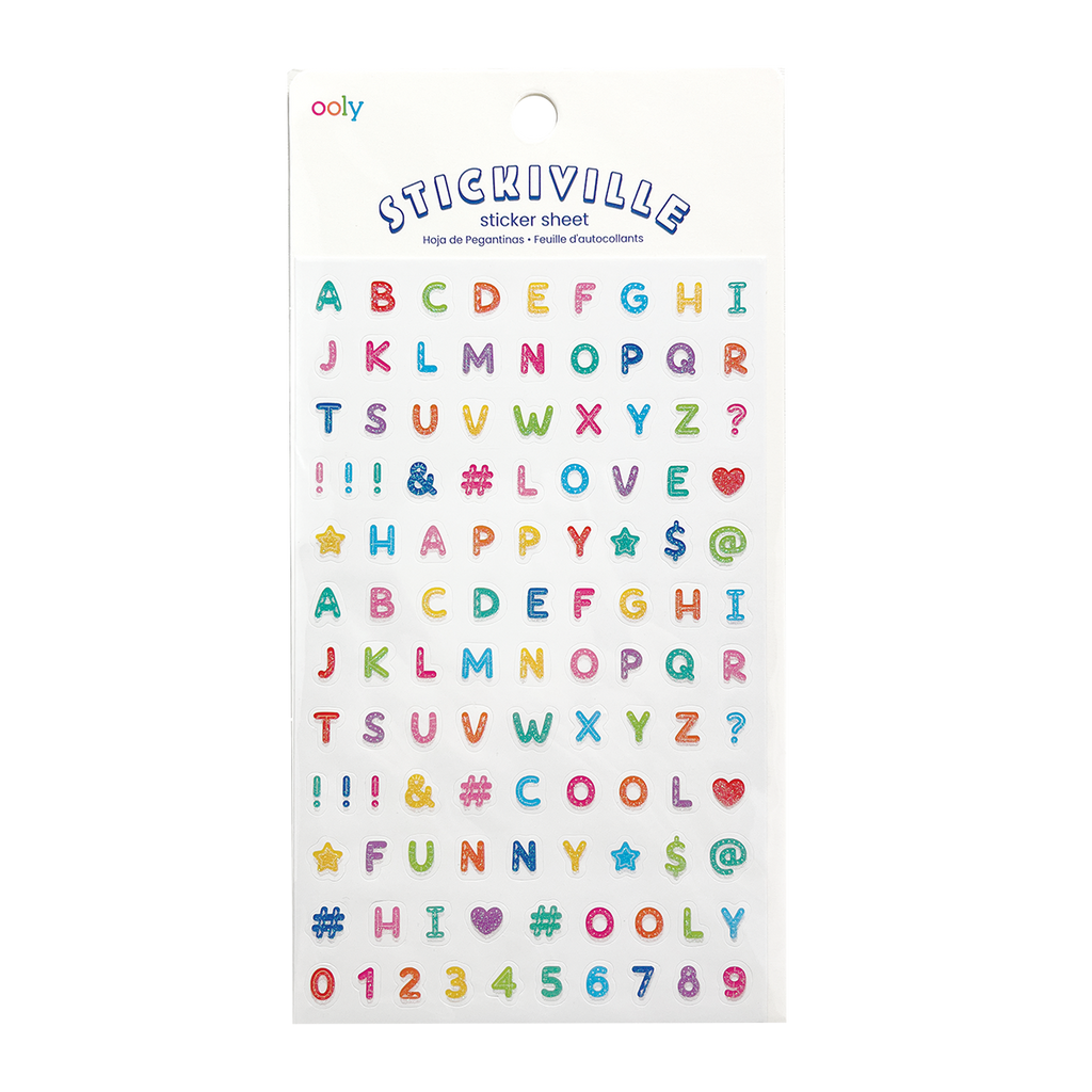 10 Sheet Glitter Letter Stickers alphabet stickers for kids Self Adhesive