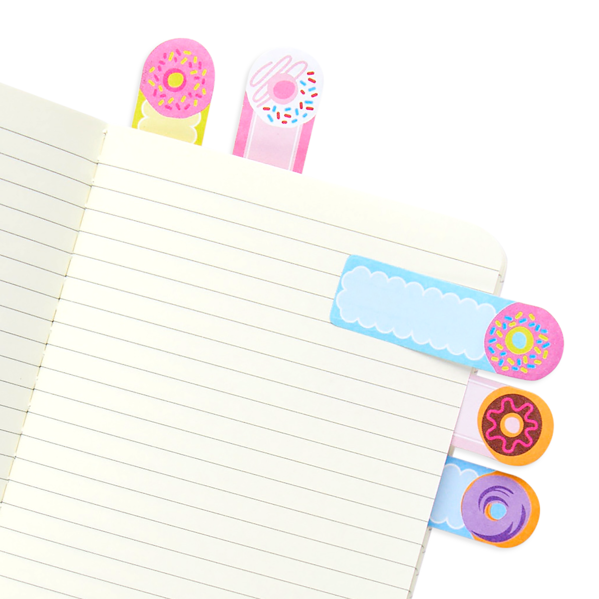 OOLY Note Pals Sticky Tabs - Dainty Donuts in use
