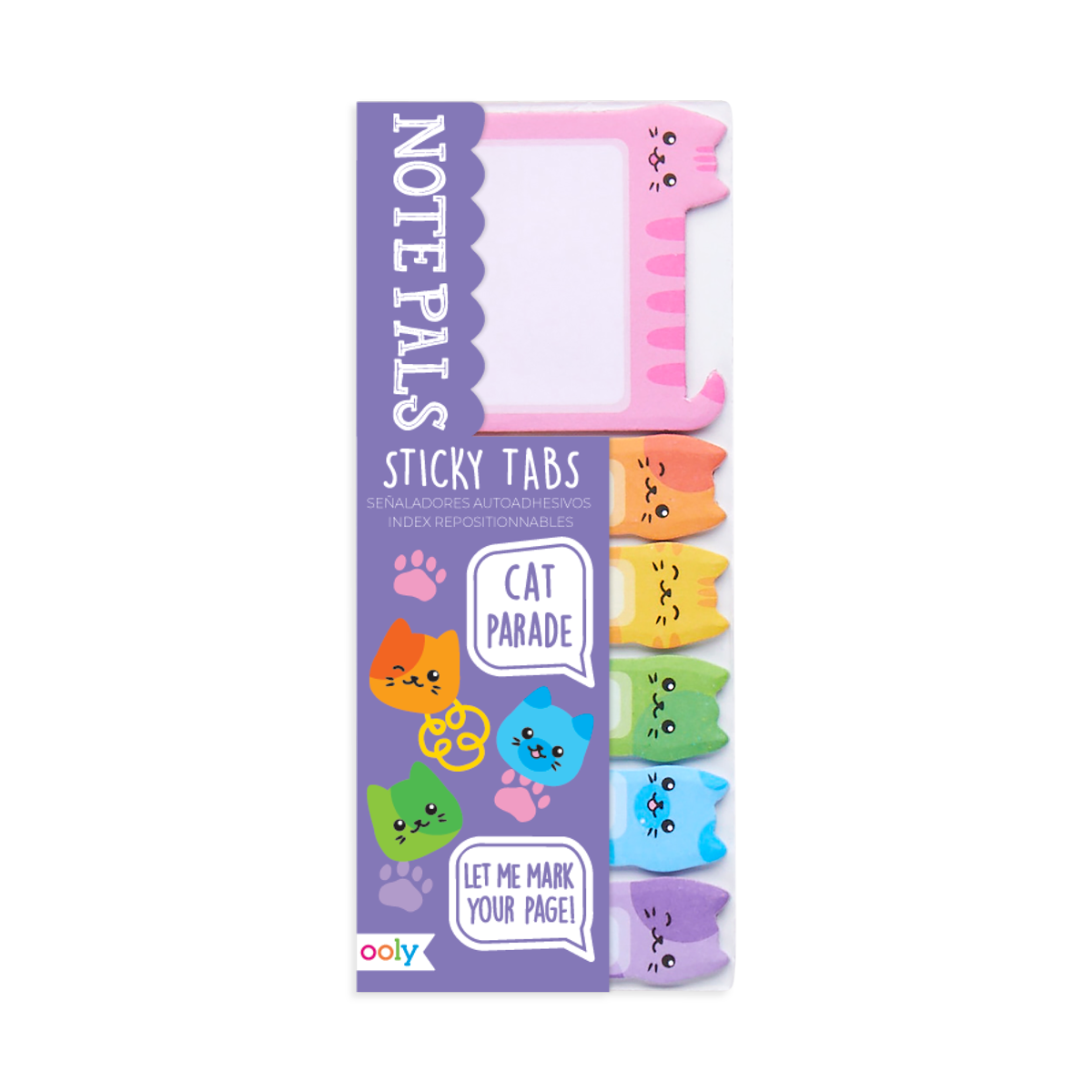 OOLY Note Pals Sticky Tabs - Cat Parade in packaging