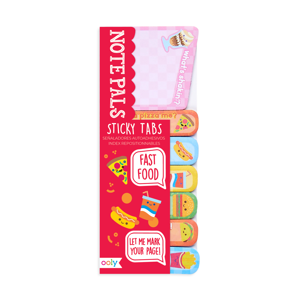 OOLY Note Pals Sticky Tabs - Fast Food in packaging