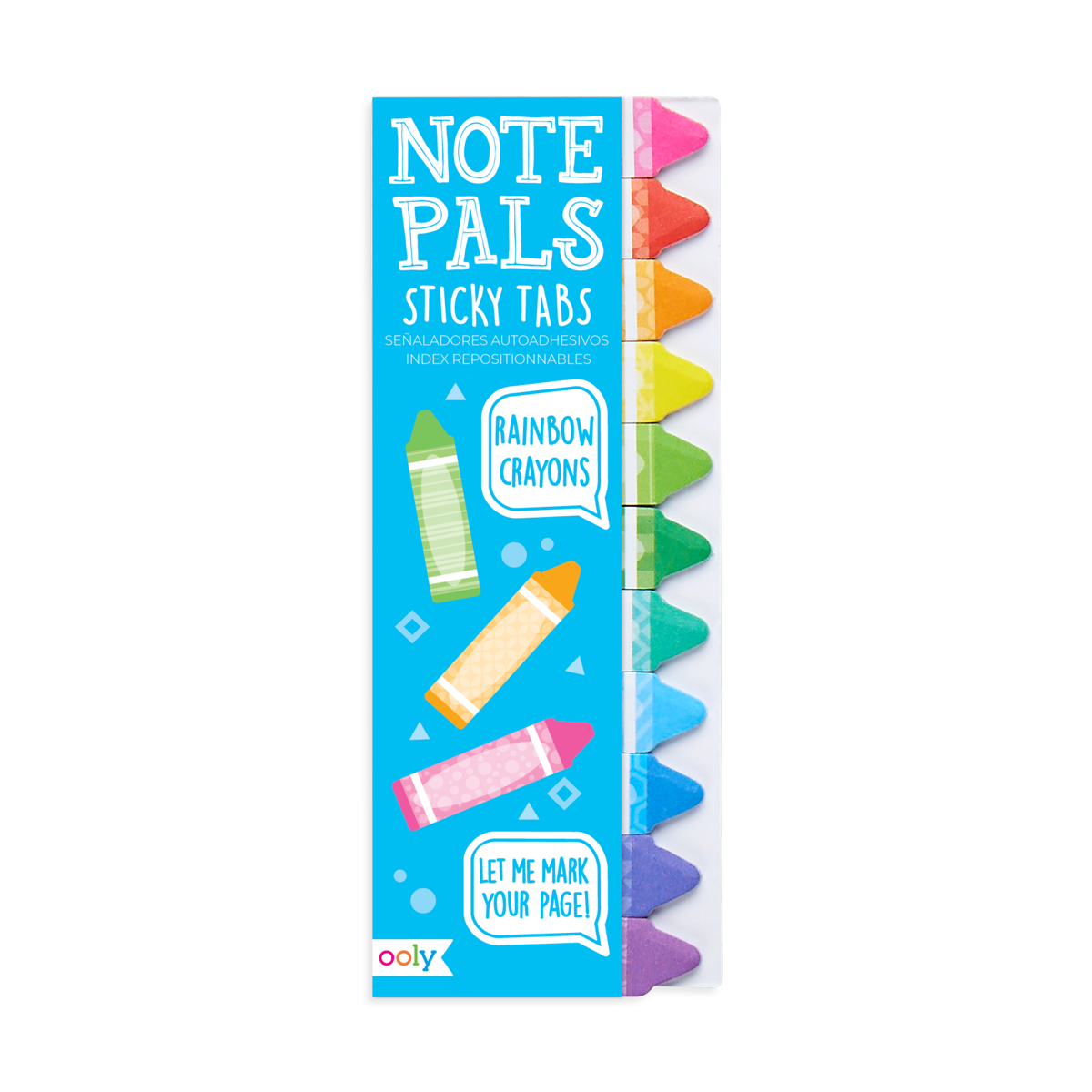 OOLY Note Pals Sticky Tabs - Rainbow Crayons in packaging