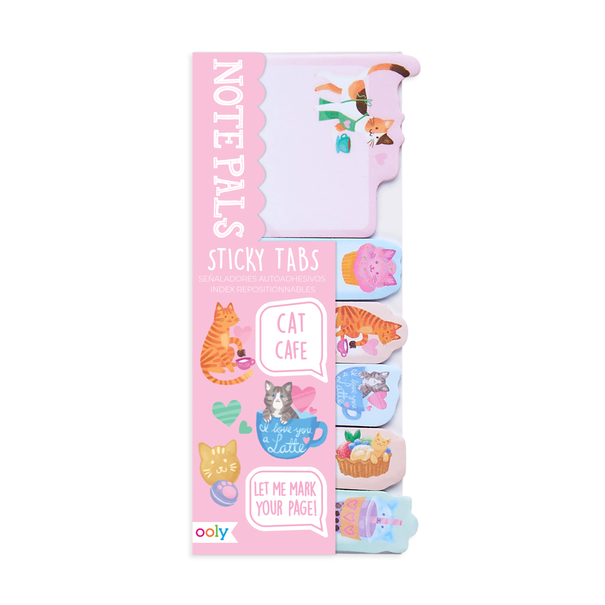OOLY Note Pals Sticky Tabs - Cat Cafe in packaging