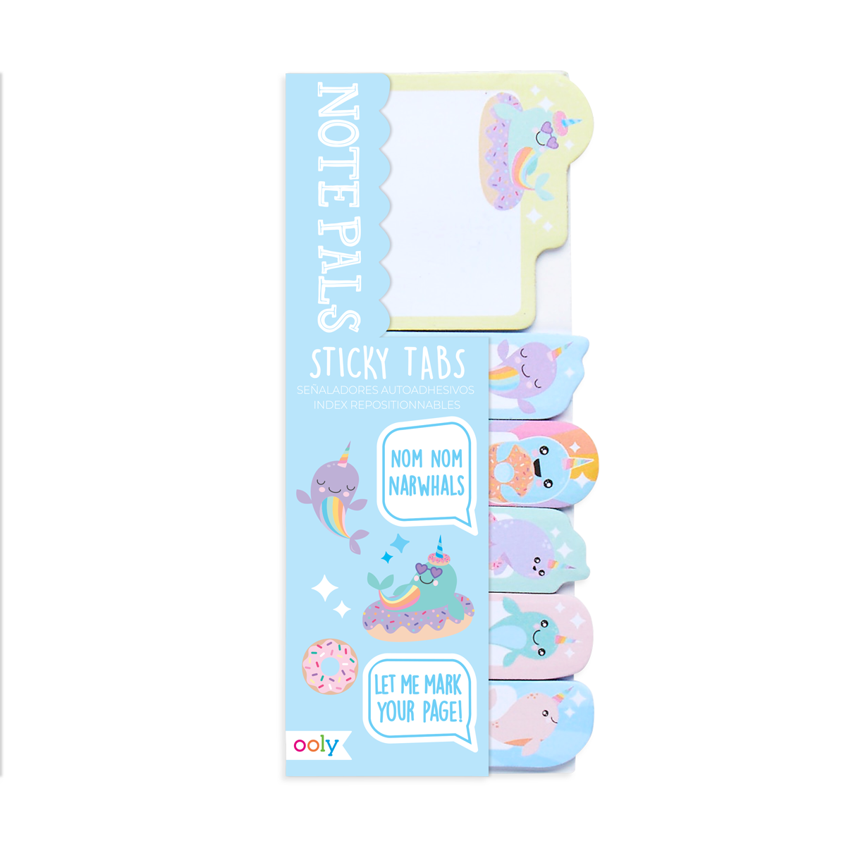 OOLY Note Pals Sticky Tabs - Nom Nom Narwhals in packaging