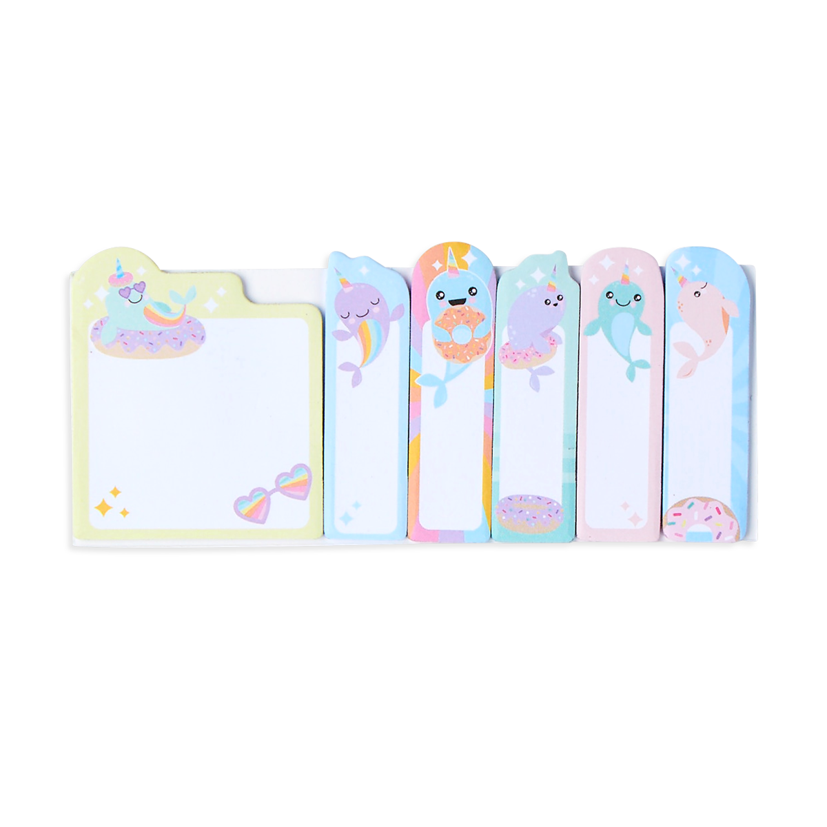 OOLY Note Pals Sticky Tabs - Nom Nom Narwhals view of all styles