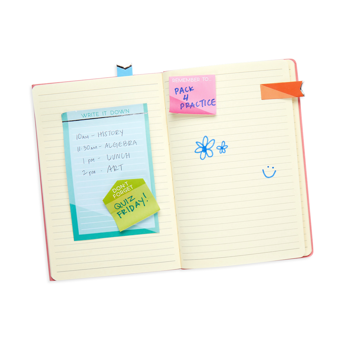 OOLY Side Notes Sticky Tab Note Pad - Color Write in use