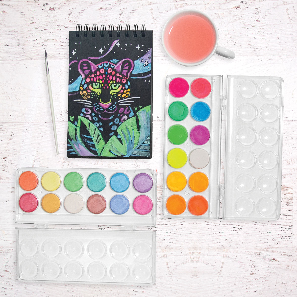 Ooly Chroma Blends Neon Watercolor Paint Set