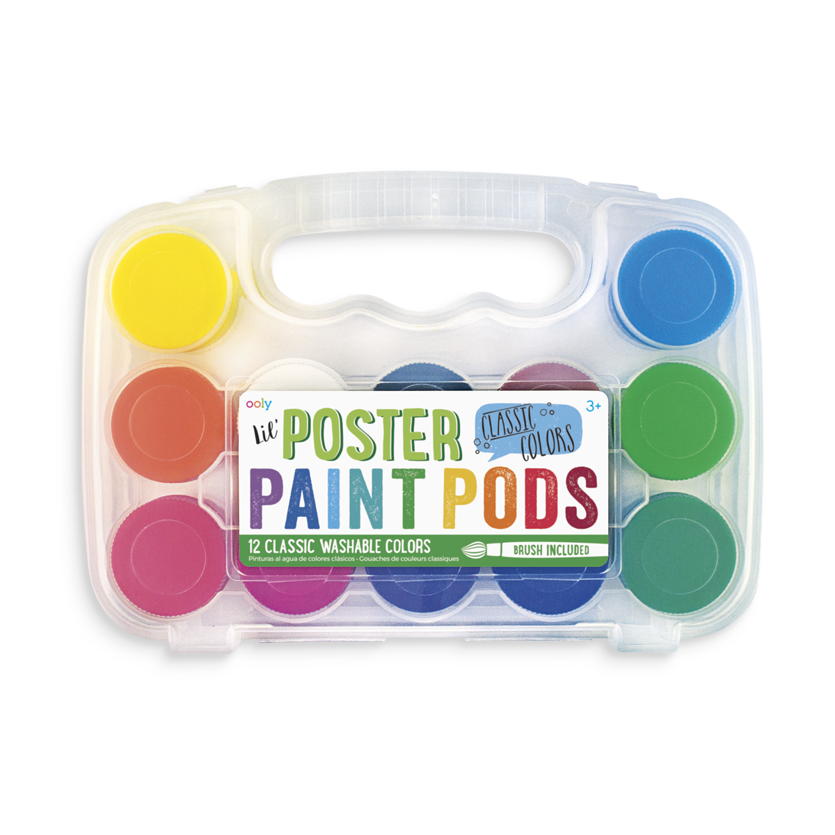 lil Poster Paint Pod set with 12 poster paint colors and a paintbrush