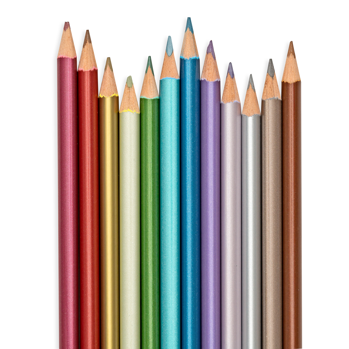 12 Metallic Colouring Pencils, Colouring Pencils for Adults